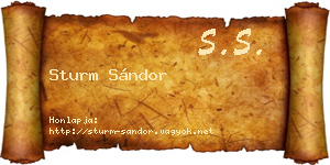 Sturm Sándor névjegykártya
