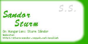 sandor sturm business card